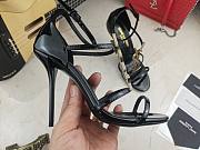 Bagsaaa YSL Cassandra 100 black patent leather sandals heels - 6