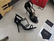 Bagsaaa YSL Cassandra 100 black patent leather sandals heels - 2