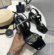 Bagsaaa YSL Cassandra 75 black patent leather sandals - 1