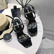 Bagsaaa YSL Cassandra 75 black patent leather sandals - 3