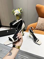 	 Bagsaaa YSL Opyum white leather sandals 8.5cm - 6