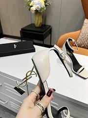 	 Bagsaaa YSL Opyum white leather sandals 8.5cm - 5