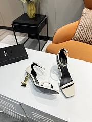 	 Bagsaaa YSL Opyum white leather sandals 8.5cm - 2