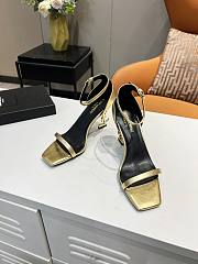 	 Bagsaaa YSL Opyum gold leather sandals 8.5cm - 2