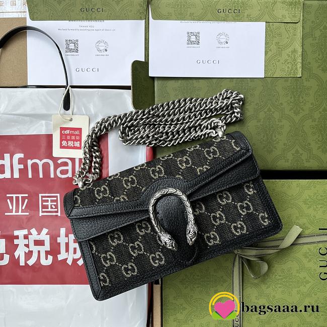 	 Bagsaaa Gucci Dionysus GG Denim Black Small Bag - 1
