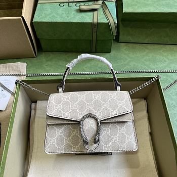 	 Bagsaaa Gucci Dionyus Mini Top Handle Beige and white ebony GG Supreme canvas Bag