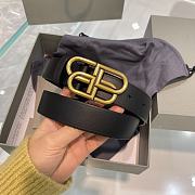 	 Bagsaaa Balenciaga Black 'BB' Large Gold Belt 3cm - 1