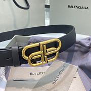 	 Bagsaaa Balenciaga Black 'BB' Large Gold Belt 3cm - 4