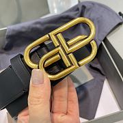 	 Bagsaaa Balenciaga Black 'BB' Large Gold Belt 3cm - 3