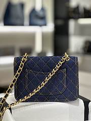 Bagsaaa Chanel Flap Denim Blue Bag - 19x14x5cm - 5