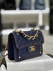 Bagsaaa Chanel Flap Denim Blue Bag - 19x14x5cm - 3