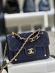 Bagsaaa Chanel Flap Denim Blue Bag - 19x14x5cm - 2