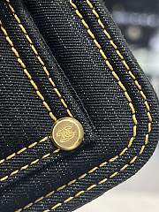 	 Bagsaaa Chanel Flap Denim Black Bag - 19x14x5cm - 6