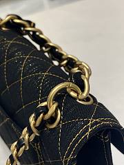 	 Bagsaaa Chanel Flap Denim Black Bag - 19x14x5cm - 5