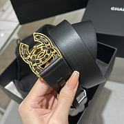 Bagsaaa Chanel  Metal and Leather Buckle Belt Black - 5