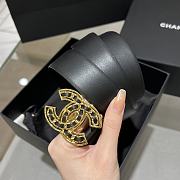 Bagsaaa Chanel  Metal and Leather Buckle Belt Black - 4