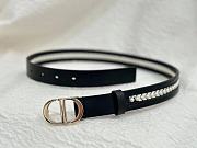 Bagsaaa Dior 30 MONTAIGNE BELT Black Smooth Calfskin and White Glass Pearls, 25 MM - 3