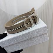 Bagsaaa Dior 30 MONTAIGNE BELT Beige Smooth Calfskin and White Glass Pearls - 2