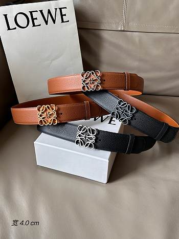 Bagsaaa Loewe Anagram reversible leather belt 4cm