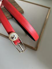 	 Bagsaaa Chanel One Pearl Red Belt 1.5cm - 4
