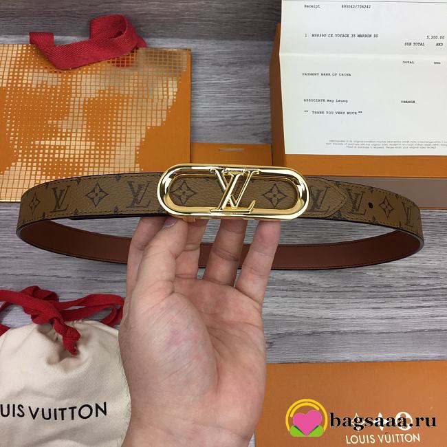 	 Bagsaaa Louis Vuitton Monogram Brown Belt 2.5cm - 1