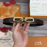 	 Bagsaaa Louis Vuitton Chain Monogram Black Belt 2.5cm - 1