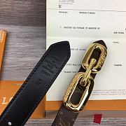 	 Bagsaaa Louis Vuitton Chain Monogram Black Belt 2.5cm - 4