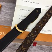 	 Bagsaaa Louis Vuitton Chain Monogram Black Belt 2.5cm - 3