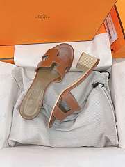 Bagsaaa Hermes Oasis Brown Heeled Sandals - 6