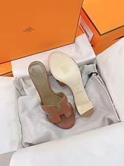 Bagsaaa Hermes Oasis Brown Heeled Sandals - 5
