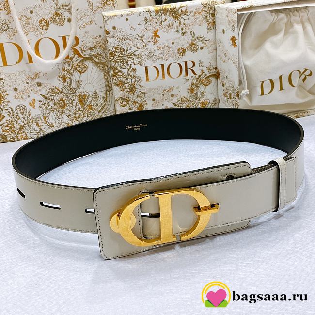 Bagsaaa Dior CD Montaigne White Belt 4.5cm - 1