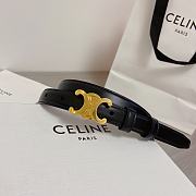 BAGSAAA CELINE SMALL TRIOMPHE BELT IN TAURILLON LEATHER BLACK 1.8CM - 2