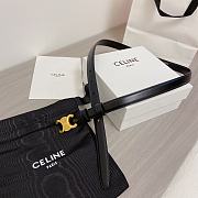 BAGSAAA CELINE SMALL TRIOMPHE BELT IN TAURILLON LEATHER BLACK 1.8CM - 5