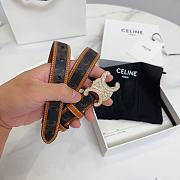 BAGSAAA CELINE MEDIUM WITH BORDER TRIOMPHE BELT IN CRYSTAL TRIOMPHE CANVAS AND CALFSKIN TAN  - 4