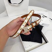 BAGSAAA CELINE MEDIUM WITH BORDER TRIOMPHE BELT IN CRYSTAL TRIOMPHE CANVAS AND CALFSKIN WHITE 2.5CM - 6