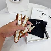BAGSAAA CELINE MEDIUM WITH BORDER TRIOMPHE BELT IN CRYSTAL TRIOMPHE CANVAS AND CALFSKIN WHITE 2.5CM - 5