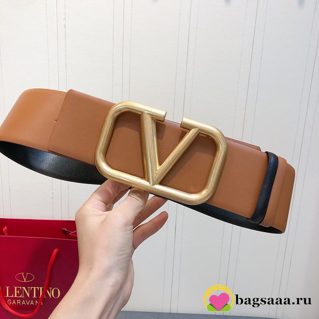 Bagsaaa Valentino VLogo Signature reversible belt brown 7cm - 1