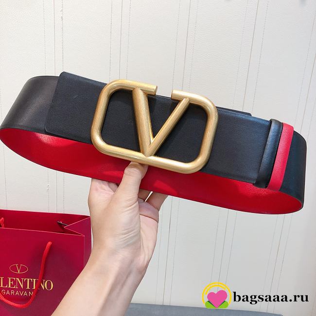 Bagsaaa Valentino VLogo Signature reversible belt black 7cm - 1