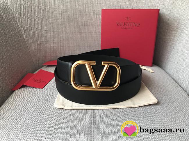 Bagsaaa Valentino VLogo Signature reversible belt black 4cm - 1