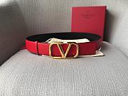 	 Bagsaaa Valentino VLogo Signature reversible belt red 4cm - 3