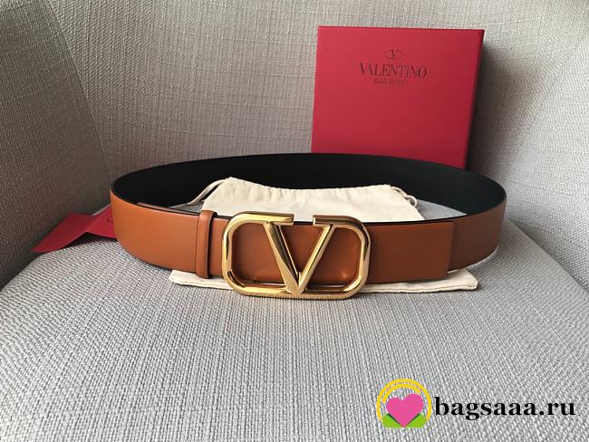 	 Bagsaaa Valentino VLogo Signature reversible belt brown 3.5cm - 1