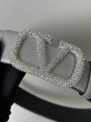 Bagsaaa Valentino Garavani Crystal VLogo Signature Silver 4cm - 4