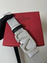 Bagsaaa Valentino Garavani Crystal VLogo Signature Silver 4cm - 5