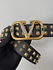 Bagsaaa Valentino VLogo Signature reversible stud belt black 4cm - 3