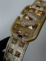 	 Bagsaaa Valentino VLogo Signature reversible stud belt gold 4cm - 6