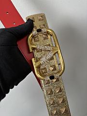 	 Bagsaaa Valentino VLogo Signature reversible stud belt gold 4cm - 2