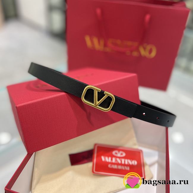 Bagsaaa Valentino VLogo Signature reversible belt black 2cm - 1
