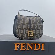 Bagsaaa Fendi Cmon Brown FF jacquard fabric and leather bag - 25x20x7cm - 5