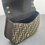Bagsaaa Fendi Cmon Brown FF jacquard fabric and leather bag - 25x20x7cm - 4