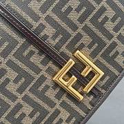 Bagsaaa Fendi Cmon Brown FF jacquard fabric and leather bag - 25x20x7cm - 2